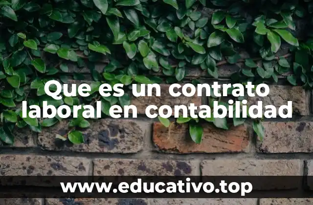 Que es un contrato laboral en contabilidad