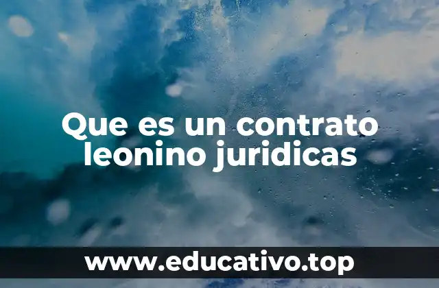 Que es un contrato leonino juridicas