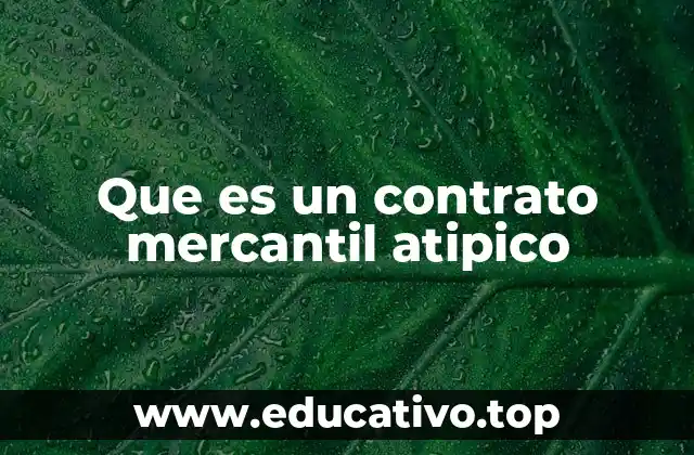 Que es un contrato mercantil atipico