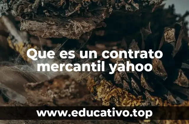 Que es un contrato mercantil yahoo