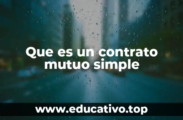 Que es un contrato mutuo simple