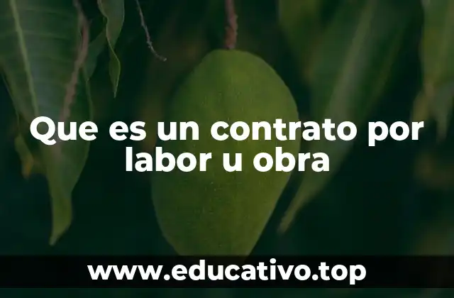 Características principales de los contratos por labor u obra