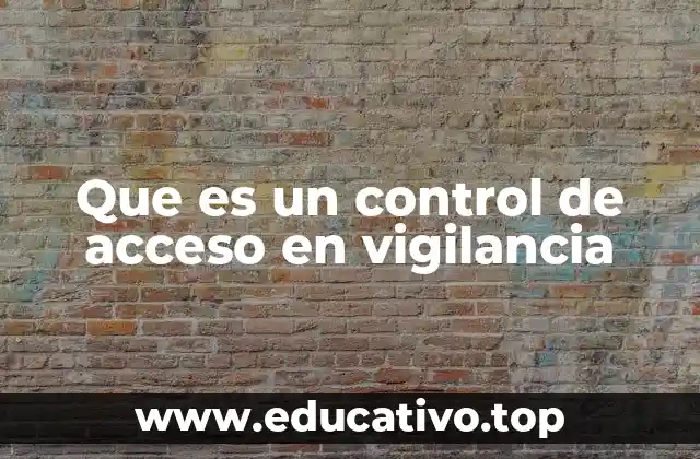 Que es un control de acceso en vigilancia