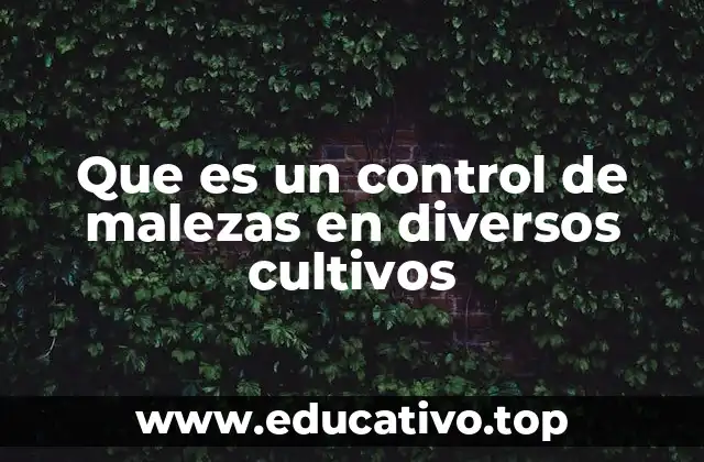 Que es un control de malezas en diversos cultivos