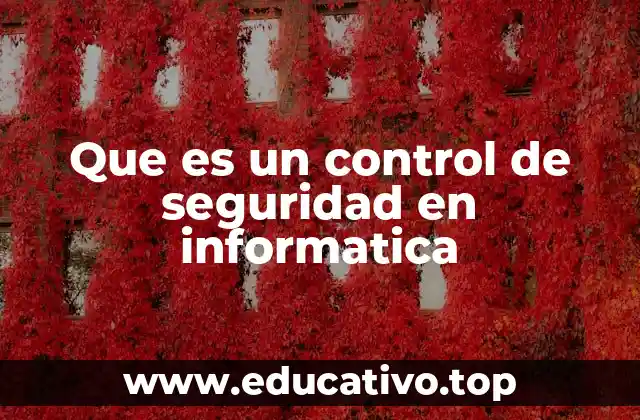 Que es un control de seguridad en informatica