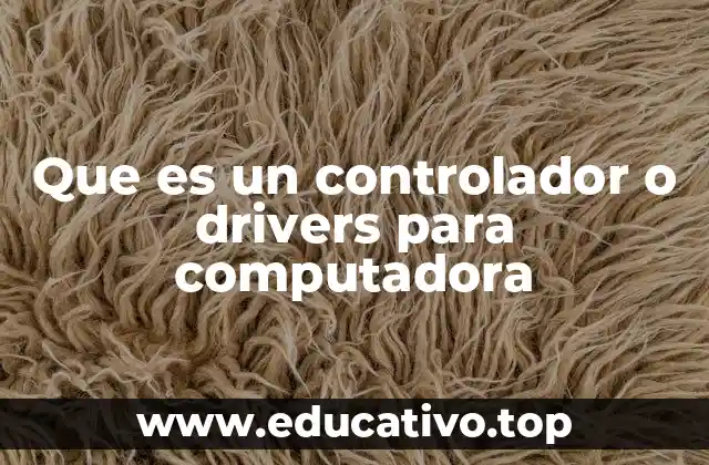 Que es un controlador o drivers para computadora