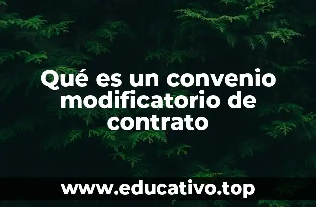Qué es un convenio modificatorio de contrato