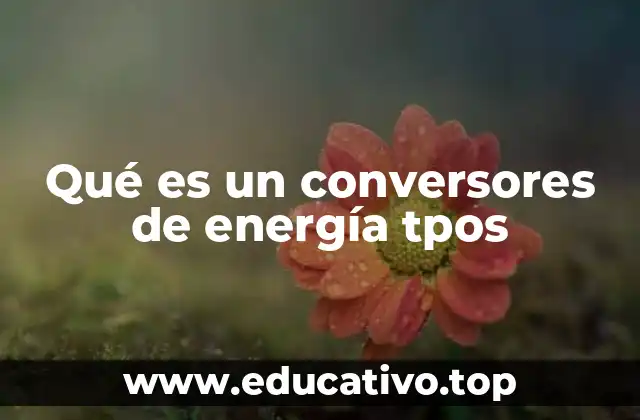 Qué es un conversores de energía tpos