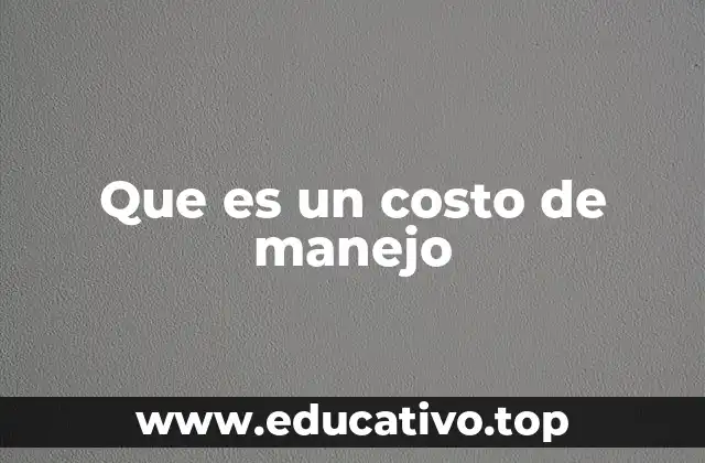 Que es un costo de manejo