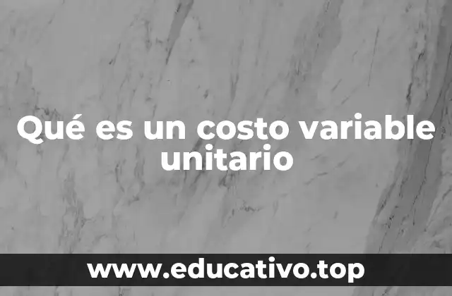 Qué es un costo variable unitario