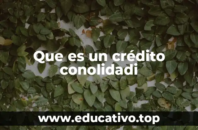 Que es un crédito conolidadi