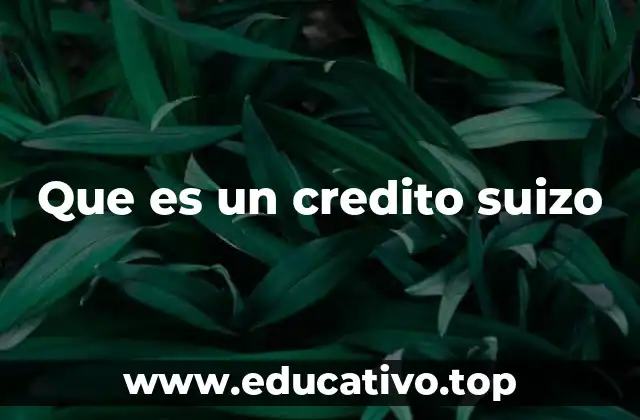 Que es un credito suizo