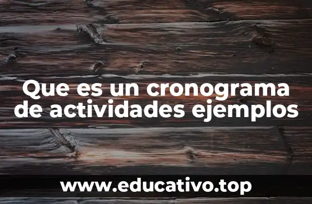 Que es un cronograma de actividades ejemplos