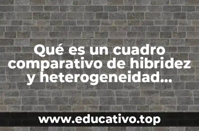 Qué es un cuadro comparativo de hibridez y heterogeneidad cultural