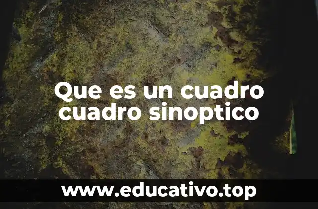 Que es un cuadro cuadro sinoptico