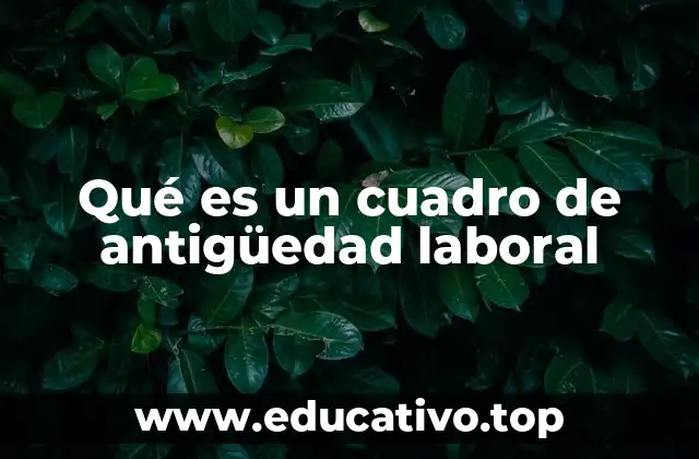 Qué es un cuadro de antigüedad laboral