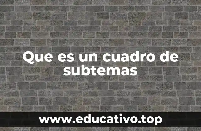 Que es un cuadro de subtemas