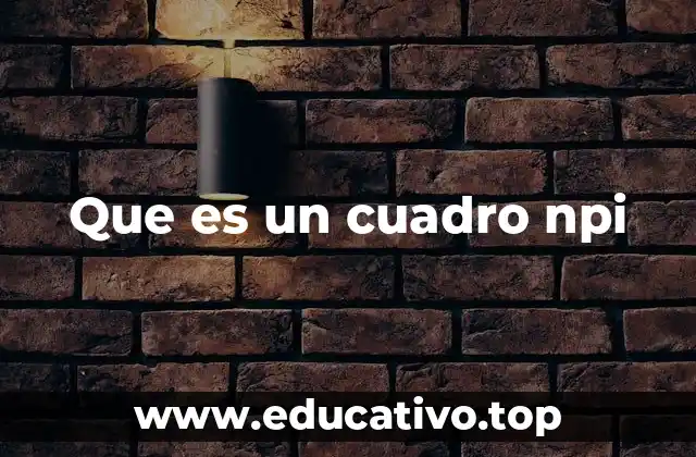Que es un cuadro npi