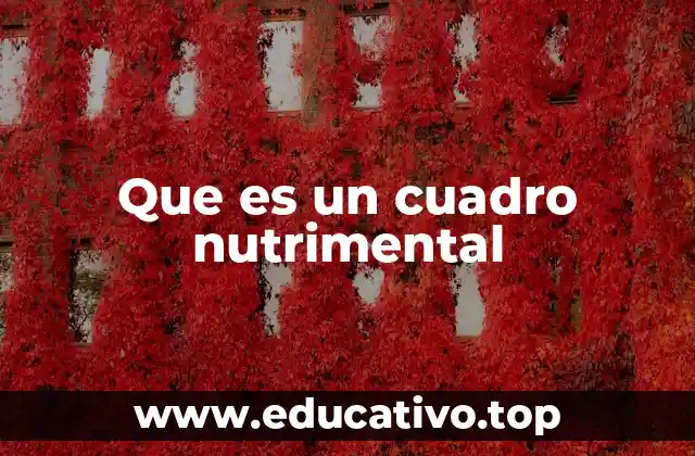 Que es un cuadro nutrimental