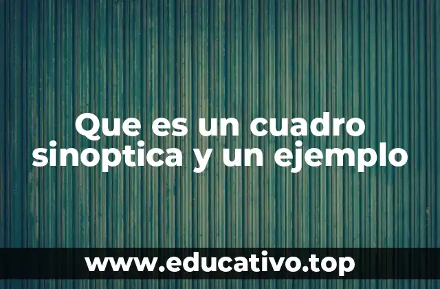 Que es un cuadro sinoptica y un ejemplo
