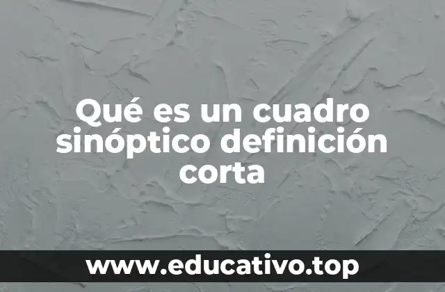 Qué es un cuadro sinóptico definición corta