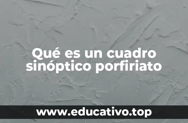 Qué es un cuadro sinóptico porfiriato