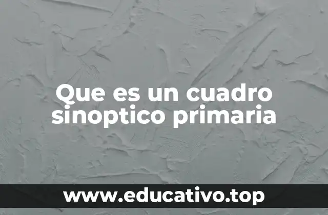 Que es un cuadro sinoptico primaria