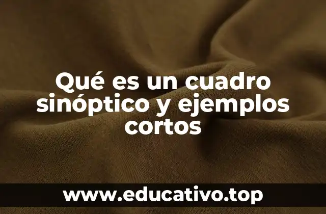 Qué es un cuadro sinóptico y ejemplos cortos
