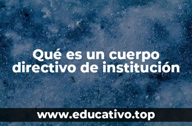 Qué es un cuerpo directivo de institución