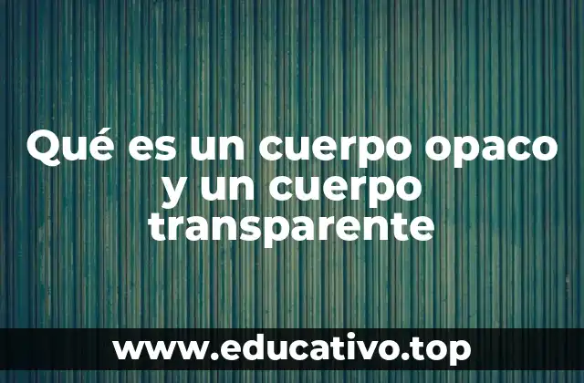Qué es un cuerpo opaco y un cuerpo transparente
