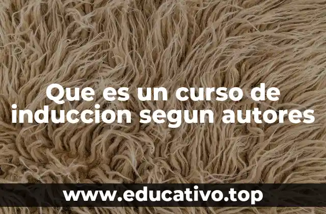 Que es un curso de induccion segun autores