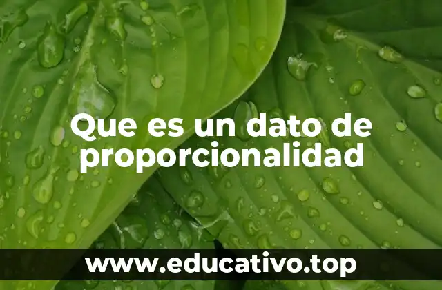 Que es un dato de proporcionalidad