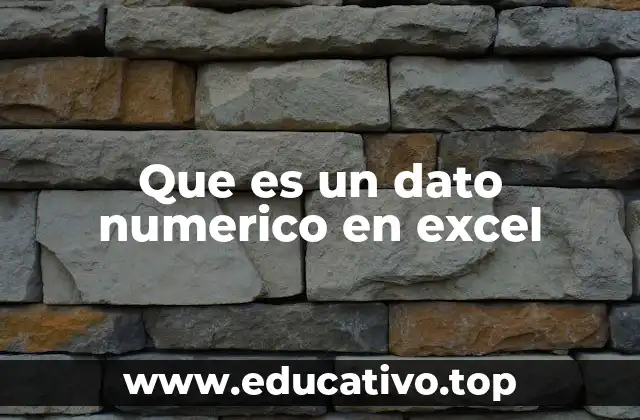 Que es un dato numerico en excel