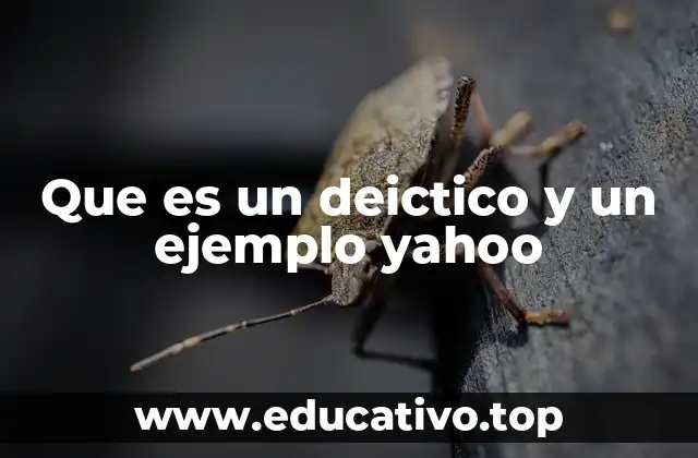 Que es un deictico y un ejemplo yahoo