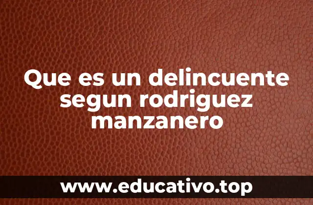 Que es un delincuente segun rodriguez manzanero