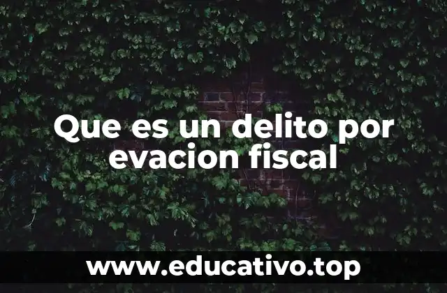 Que es un delito por evacion fiscal