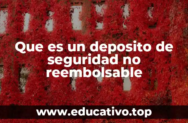 Que es un deposito de seguridad no reembolsable