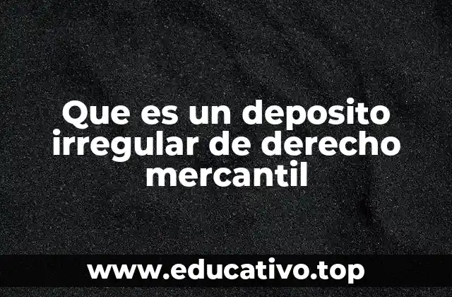 Características principales del depósito irregular