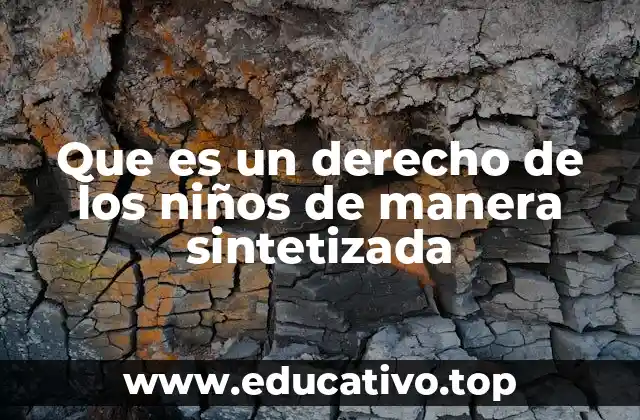 Que es un derecho de los niños de manera sintetizada