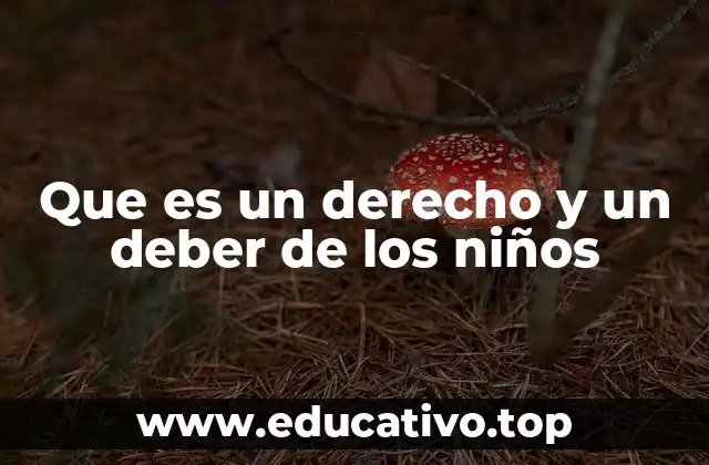 Que es un derecho y un deber de los niños