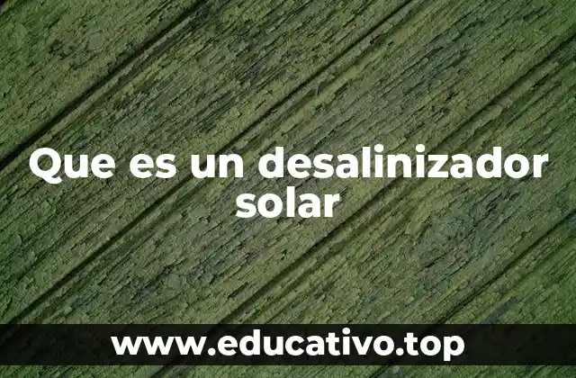 Que es un desalinizador solar