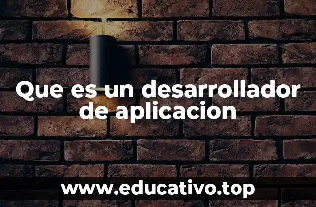 Que es un desarrollador de aplicacion