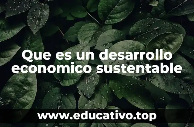 Que es un desarrollo economico sustentable