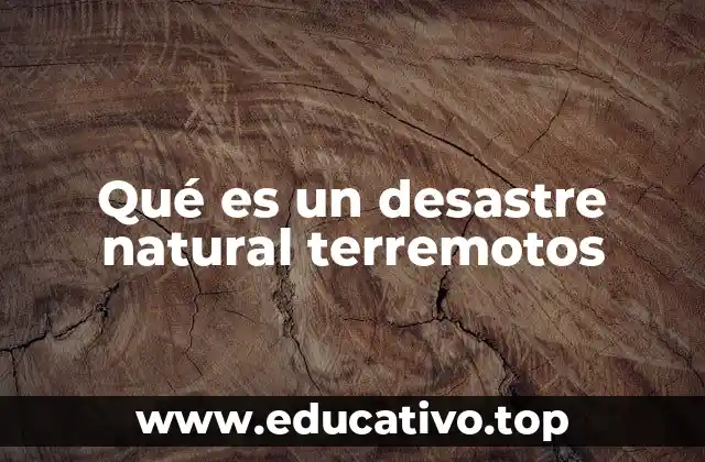 Qué es un desastre natural terremotos