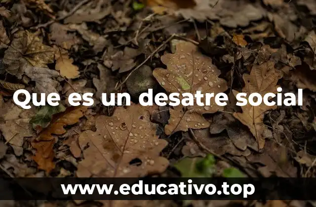 Que es un desatre social