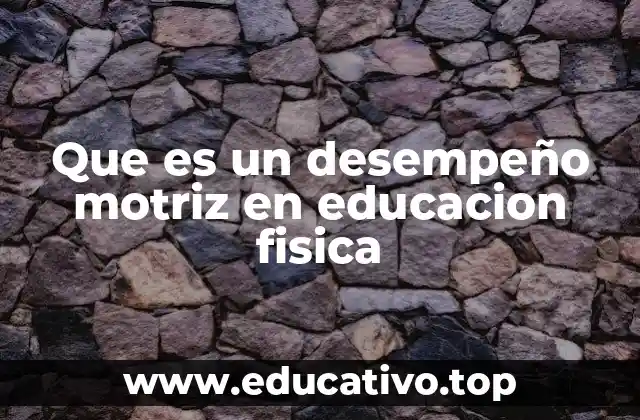 Que es un desempeño motriz en educacion fisica