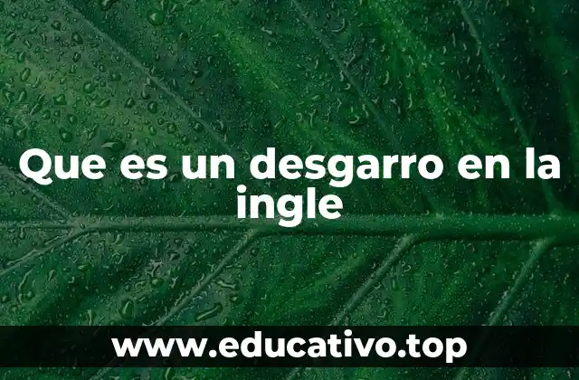 Que es un desgarro en la ingle