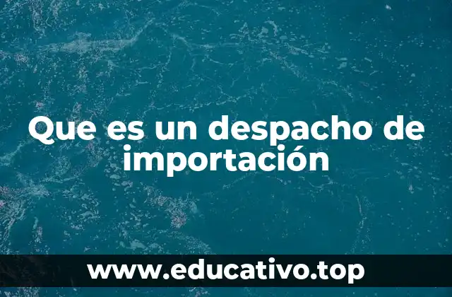 Que es un despacho de importación