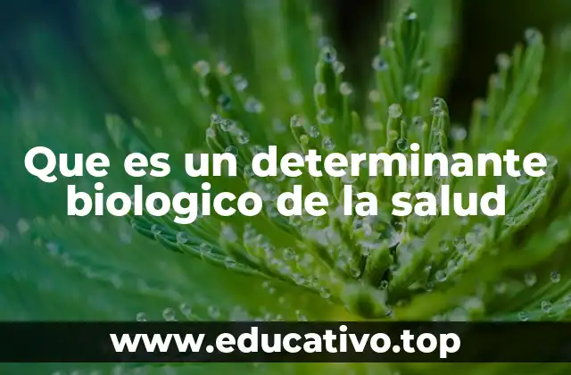 Que es un determinante biologico de la salud