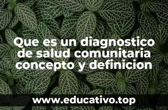 Que es un diagnostico de salud comunitaria concepto y definicion